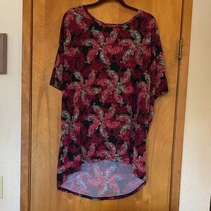 LuLaRoe Red and Black Paisley Tunic